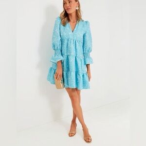 NWT Pomander Place Blue Daisy Jacquard Kenzo Dress Size Medium